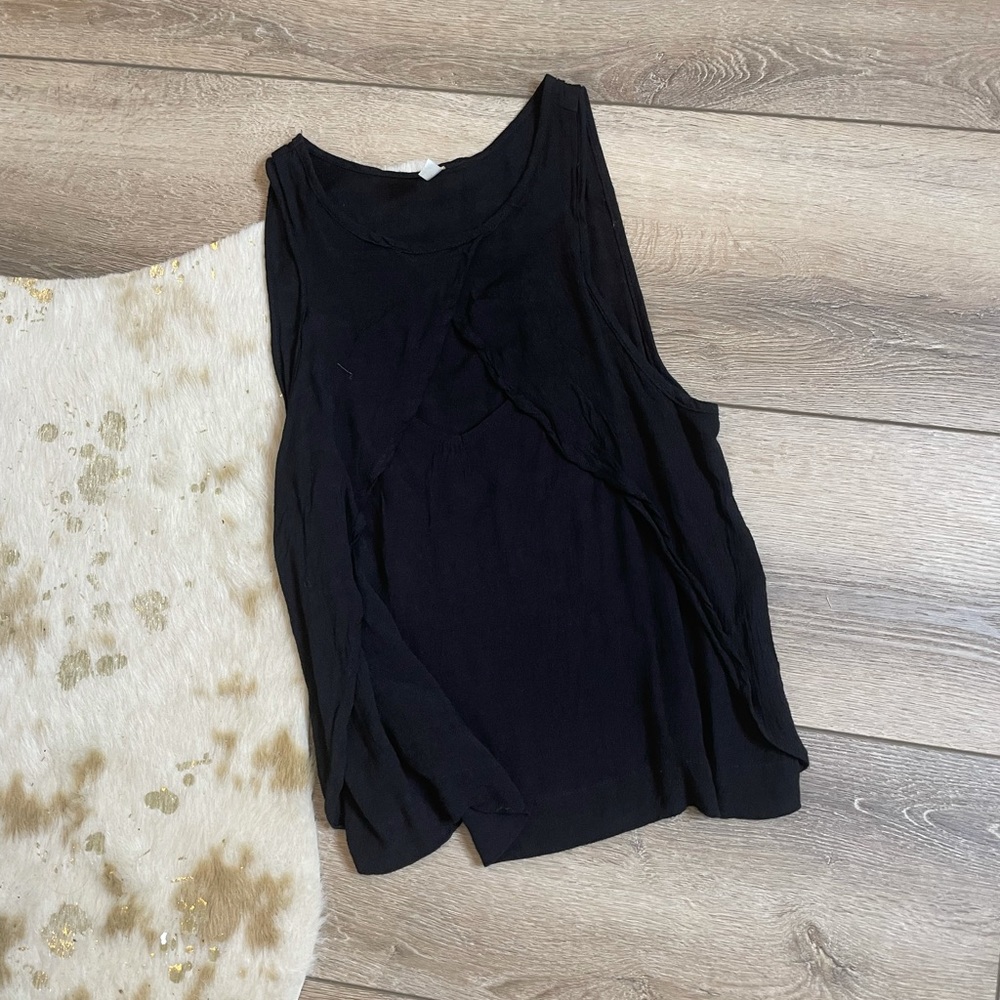 Free people black cutout tank top